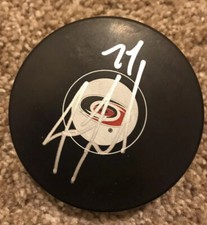 Justin Faulk Signed Hockey Puck (Carolina Hurricanes/St.Louis Blues)