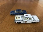 VTG 1963 LOT OF 2 MATCHBOX LESNEY POLICE CARS FORD GALAXIE & FAIRLANE ENGLAND