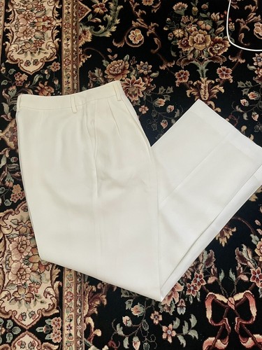 Linda Allard Ellen Tracy Bright White Pleated Front Lined Dress Pants Sz 8 - Picture 2 of 8