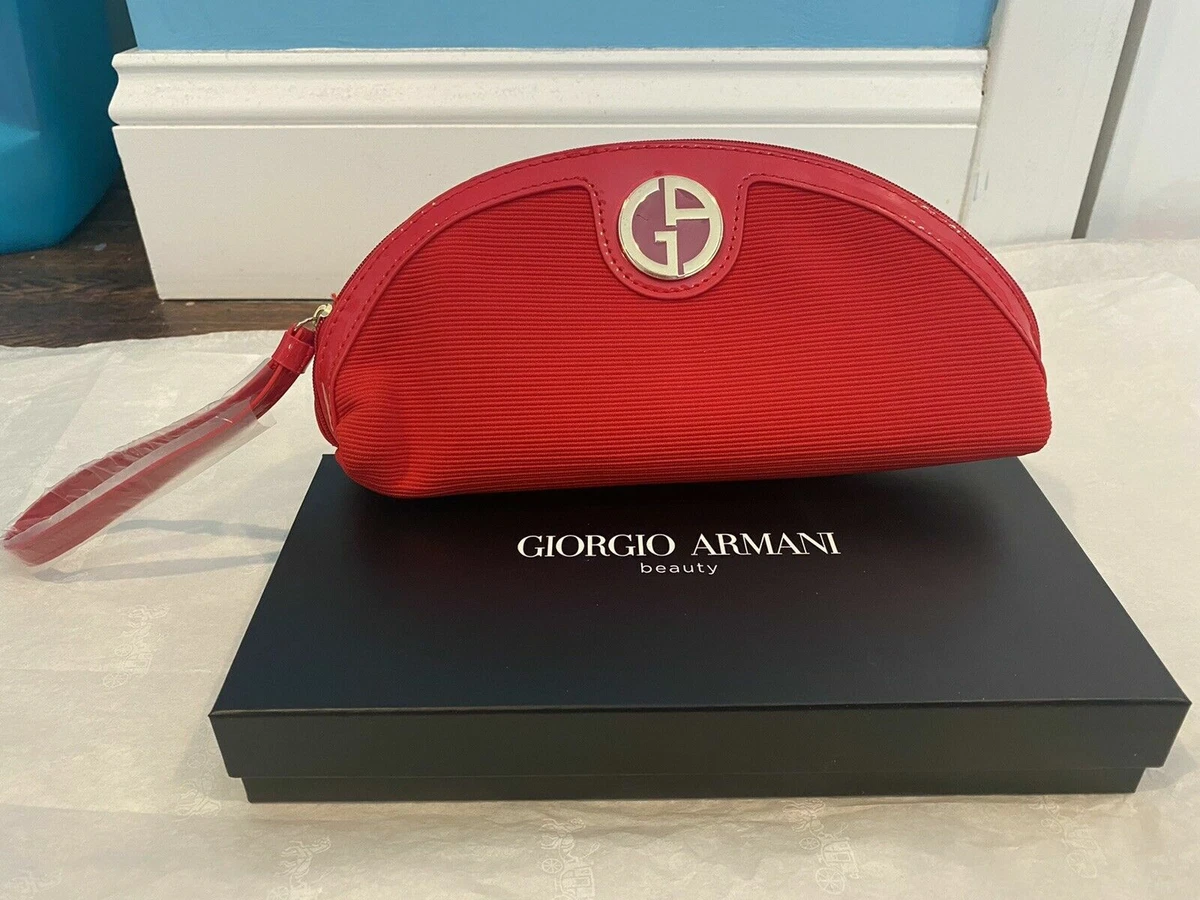 GIORGIO ARMANI BEAUTY Red Oval Make Up Bag / Pouch / Clutch | eBay