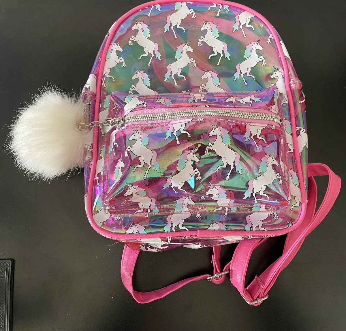 Justice Mini Small Backpack Unicorn Plastic Pink Clear eBay