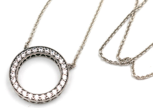 Lovley Pandora ALE Circle of Sparkle Necklace ~ S925