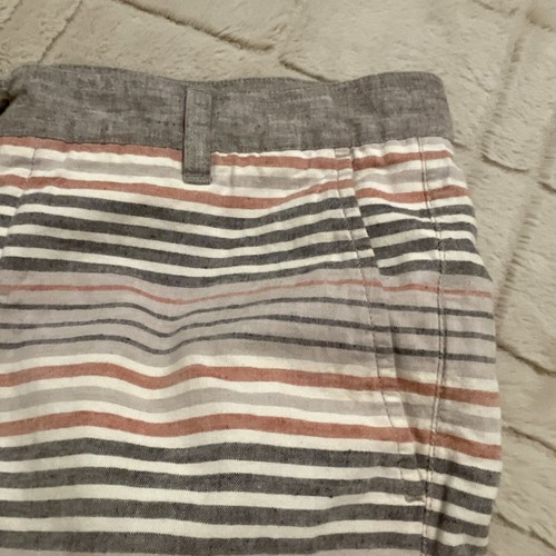 ONS Shorts Mens Size 34 Linen Blend Striped Beach Vacation Preppy Aztec - Picture 8 of 15