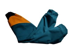 Softshellhose, petrol senf unifarben gerades Bein Matschhose handmade 