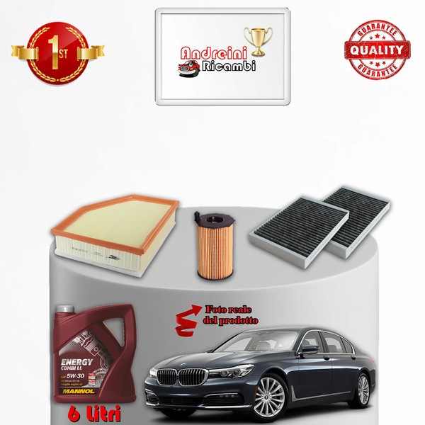 Wartungsset 3 Filter Und ÖL FüR BMW Serie 7 G11 730 183KW 249PS Ab 2015-image