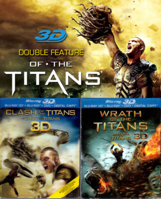 3D+2D Blu-ray CLASH + WRATH OF THE TITANS + Lenticular SLIPCOVER + DVD OOP A/B/C