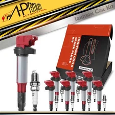 8x Red Ignition Coil & IRIDIUM Spark Plug Kits for BMW E60 545i E63 E64 E65 E66