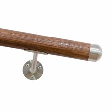 Handrail | Stainless Steel & Walnut – Dome End Caps