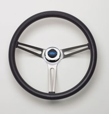 Ford 1949-95 azul ovalado 15" agarre negro volante de acero inoxidable Mustang Bronco F100