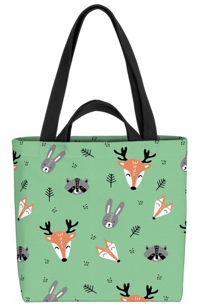 Lustige Tiere Kinder Tasche Wald-Tiere Zoo Wandern Kinder Muster MäRchen BäUme-image