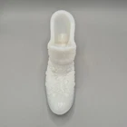 Vintage Fenton Daisy Button Milk Glass - glass slipper - HAS STICKER