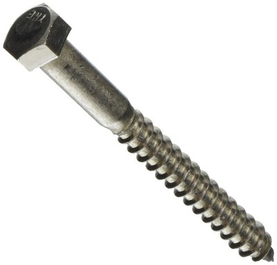832072 3/8 x 31/2 Inch Stainless Steel Hex Lag Screw Wood Bolt 25 PCS