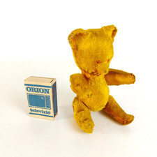 Vintage miniature jointed golden mohair teddy bear, c.1960s
