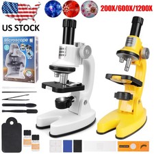 Microscope Kit for Kids 200X-/1200X High-Power Compound Microscope STEM Learning