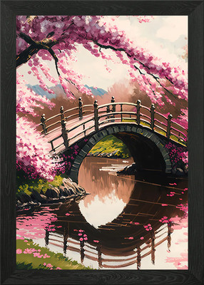 Kirschblüte Japan Kunst Gerahmtes Wandbild Poster Leinwanddruck Bild