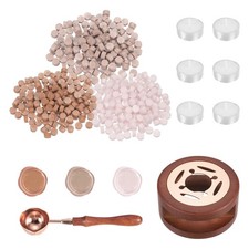 Wax Seal Kit, 150 Wax Beads, Candles, Powdered Water/Light Pink/Almond Skin