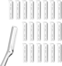 20PCS Replacement Blades Compatible with Tweezerman Stainless Steel Facial Razor