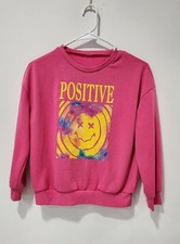 Composition Zusamme Girls Smile Pink Tie Dye Graphic Sweatshirt Size Medium