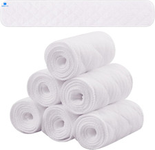 Toulite 6 Pcs Cotton Bra Liners Rectangle Under Pads 3 Medium, White