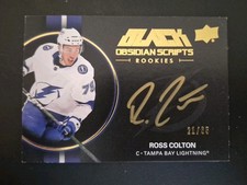 2021-22 UD Black Obsidian Scripts Rookies Gold /65 Ross Colton #ORS-RC Auto