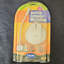 Telex M-40 Unidirectional Desktop Microphone, 3.5mm, Adjustable, White