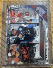 2016 Topps Mike Trout Nelson Cruz Chris Davis BLACK #26 SP /65 Angels Mariners