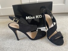 Image of Miss KG Kurt Geiger Glenda Black Heeled Sandals Size 38 BNWT UK 5 New RRP £70