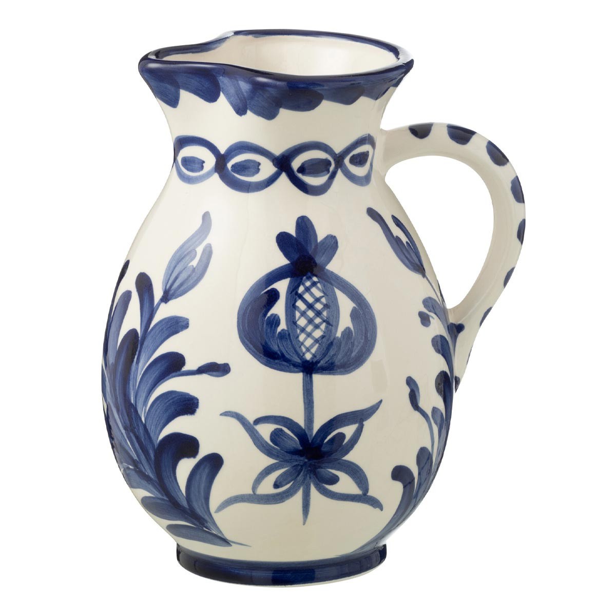 Pichet en céramique Granada 1,6L bleu cobalt pour boissons de table