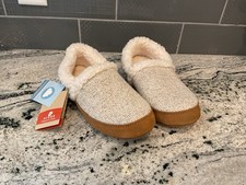 NWT Acorn Moccasin Ragg Oatmeal Heather Knit Suede Slippers Cloud 8 9
