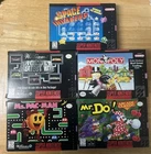Lot of 5 CIB Super Nintendo Games Mr Do Monopoly Space Invaders Pac Man More
