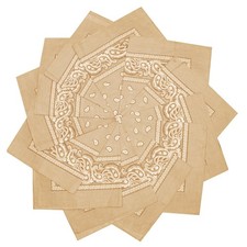 12 Pack 100 Cotton Paisley Bandana Head Wrap Beige