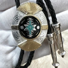 Vintage Montana Silversmith Bolo Tie Gold and Silver Electroplated Made In USA