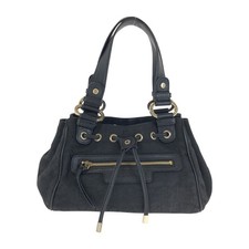 BVLGARI Logo mania Handbag Black Gold Hardware canvas/leather