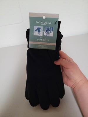 Sonoma Outdoors 3M Men's Thinsulate Black Fleece Gloves Textured Palms L/XL NWT