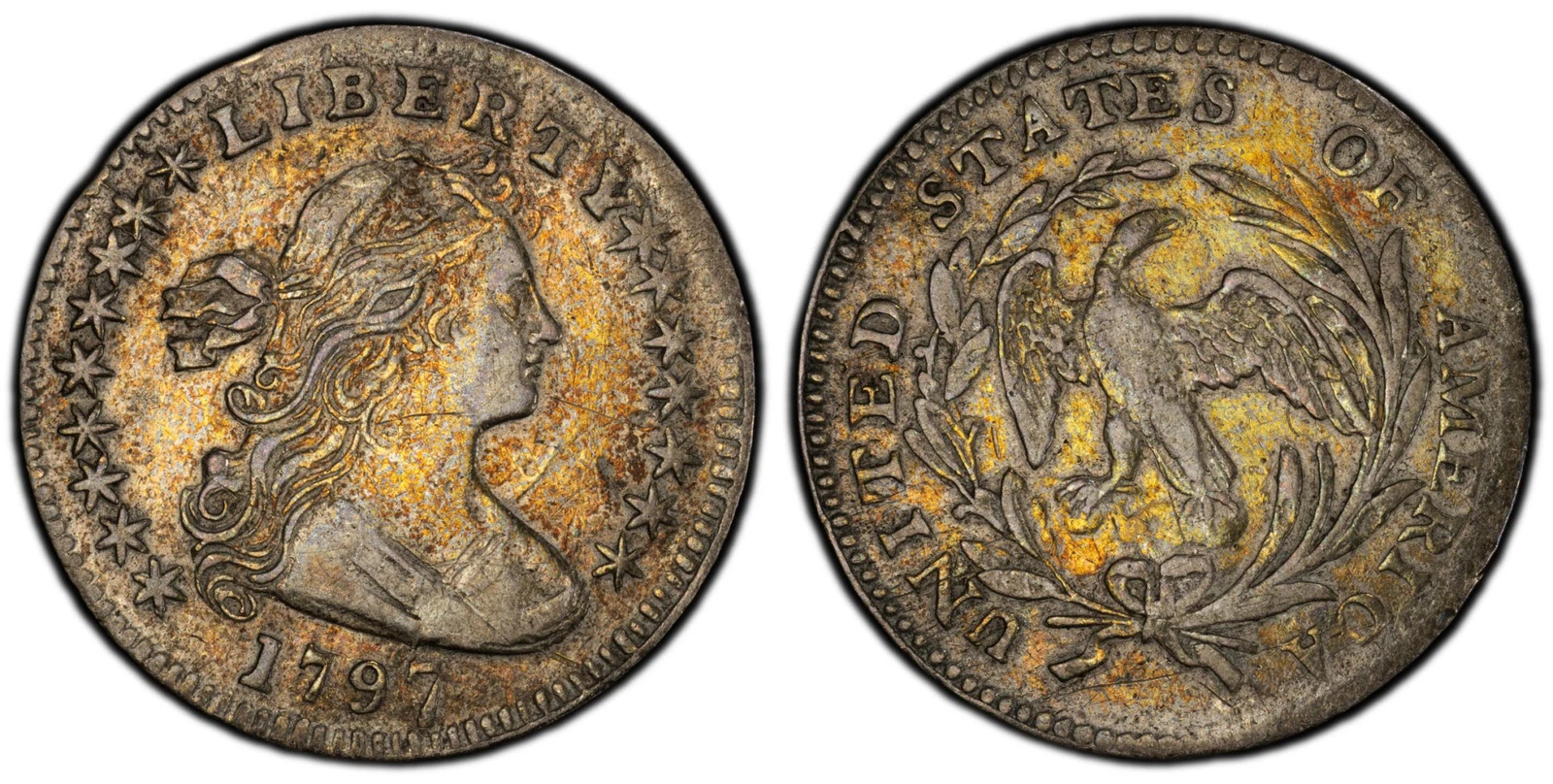 1797 P Half Dimes Draped Bust PCGS XF-40 16 Stars