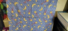 Celestial nursery Whimsical Vintage 90s fabric heirloom-quality baby quilt 42x36