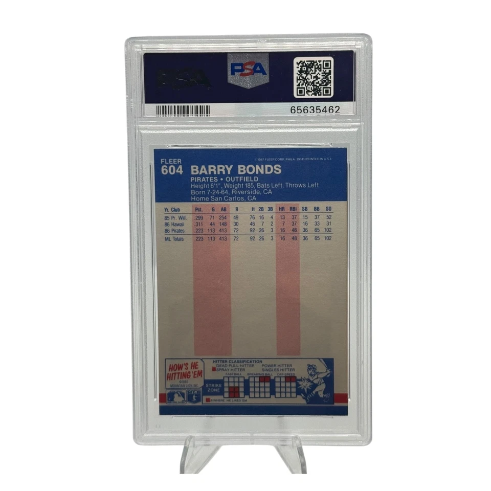 Fleer 1987 - Barry Bonds #604 (RC) PSA 8 Foto 2 de 2