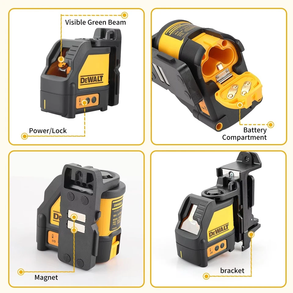 Nivel láser DEWALT DW088CG con estuche 30 m cruz autonivelante con estuche Foto 2 de 4