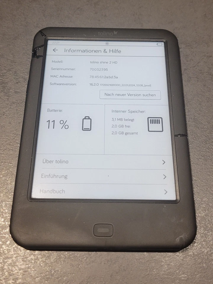 Tolino Shine 2 HD - eBook Reader Schwarz - Bild 3 von 4