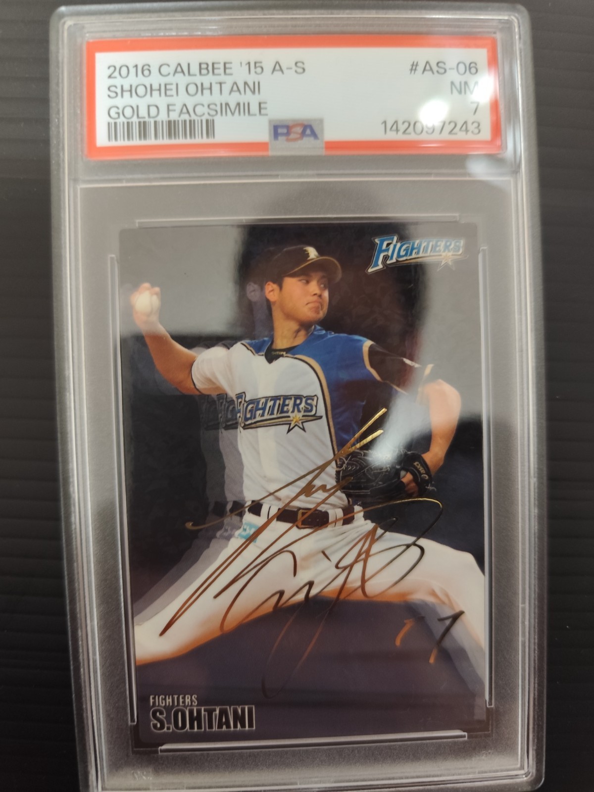 Calbee 15 A-S 2016 #As-06 Shohei Ohtani facsímil dorado PSA7