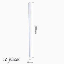 10 Pack 6*300mm Glass Stirring Rod Chemistry Stir Stirrer Laboratory Glassware
