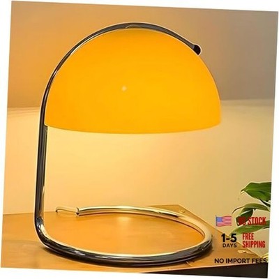 Modern Table Lamp, 8.7 Inch Bauhaus Style Semicircle Shape Orange, 8.7 Inch