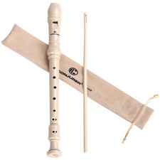 Soprano Recorder Instrument for Kids Student 8 hole German-style, Beige ABS 