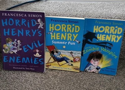Horrid Henry X 3 Books, Vampire, Summer Fun And Evil Enemies