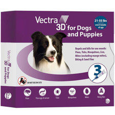 Vectra 3d Spot-on Treatment For Medium Dogs 21-55 Lbs Puppy Adult New Vectra 3d Spot-on Treatment For Medium Dogs 21-55 Lbs Puppy Adult New
