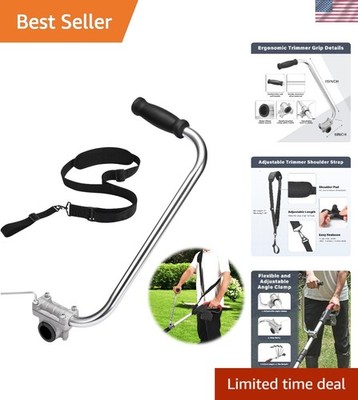 Adjustable Aluminum Trimmer Grip with Shoulder Strap for Efficient Yard Care