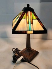 Vintage Tiffany Style Stained Glass Table Lamp Shade Bedside Desk Light Decor