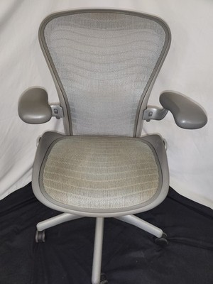 Herman Miller AERON TITANIUM Chair FULLY LOADED size B SMOKE frame NEW WAVE mesh