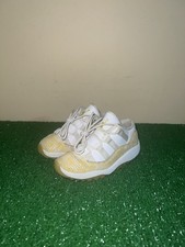Nike Air Jordan 11 Retro Low TD White Yellow Snakeskin 645107-107 Size 9C