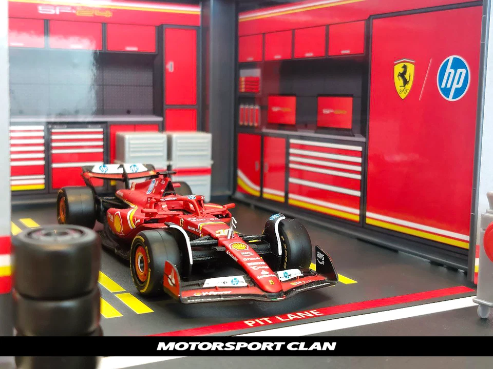 Set Pit Stop F1 - Ferrari Charles Leclerc SF-24 Scala 1:43 Burago - Immagine 2 di 4